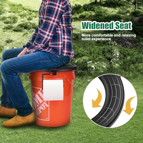 PAHTTO Bucket Toilet Seat, Portable Toilet Seat for 5 Gal Buckets, Camping Seat for Pail, Snap-on Bucket Seat for Outdoor, Camping, Hiking, Emergency, Car, Boat, RV Travel (Bucket Not Included) - Image 4