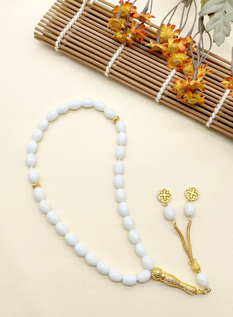 Tasbih 8X11 33 خرزات الزجاج Lingyun خرزات مصنوعة يدويا  - Image 3