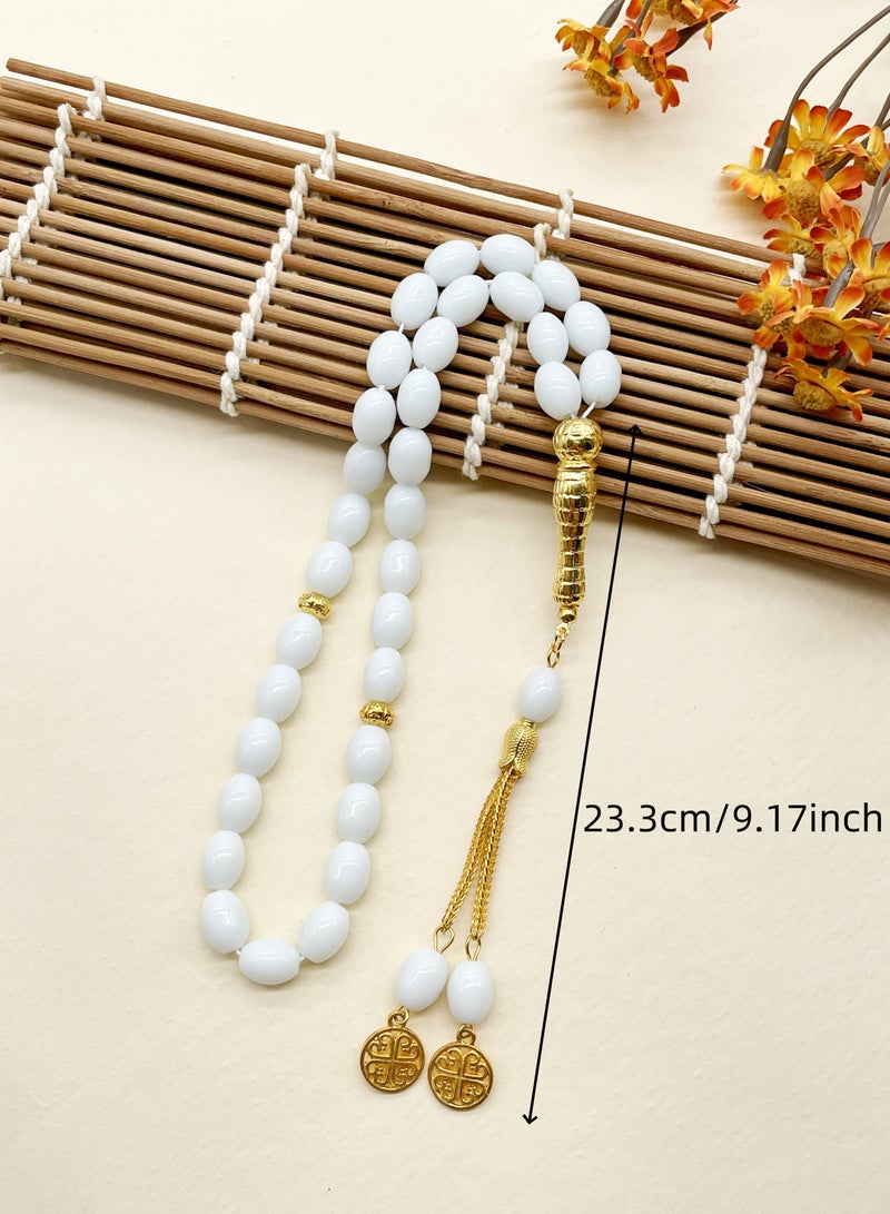 Tasbih 8X11 33 خرزات الزجاج Lingyun خرزات مصنوعة يدويا  - Image 4