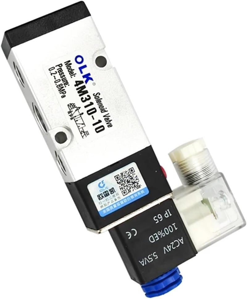 4M310-10 2 Position 3 Port Five Way Pneumatic Electric Solenoid Valve Control Air Valve Electromagnetic AC110V 220V DC12V 24V(PC10-03 PST-02,DC12V) - Image 3