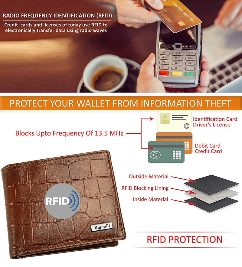 Rigohill Madrid Rust RFID Blocking Leather Wallet for Men | Wallets Men Leather - Image 5