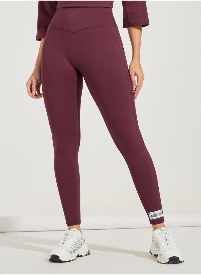 Styli - Gymspire Edition- Side Text V-Stitch Full Length Leggings - Image 1