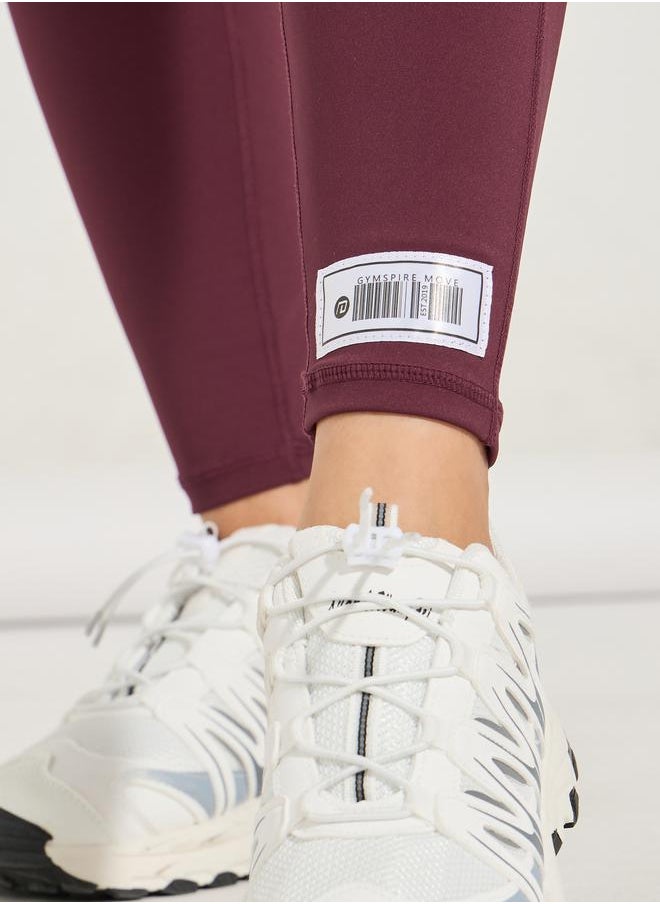 Styli - Gymspire Edition- Side Text V-Stitch Full Length Leggings - Image 1