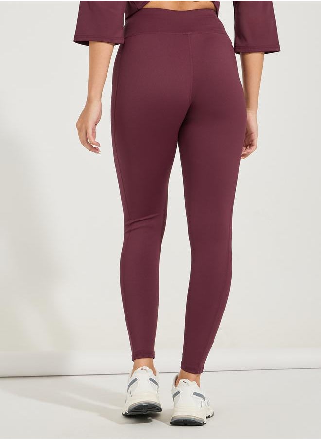 Styli - Gymspire Edition- Side Text V-Stitch Full Length Leggings - Image 1