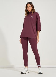 Styli Gymspire Edition- Side Text V-Stitch Full Length Leggings  - Image 2