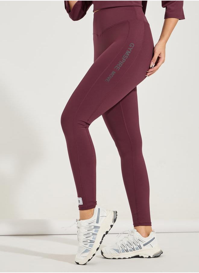 Styli - Gymspire Edition- Side Text V-Stitch Full Length Leggings - Image 1