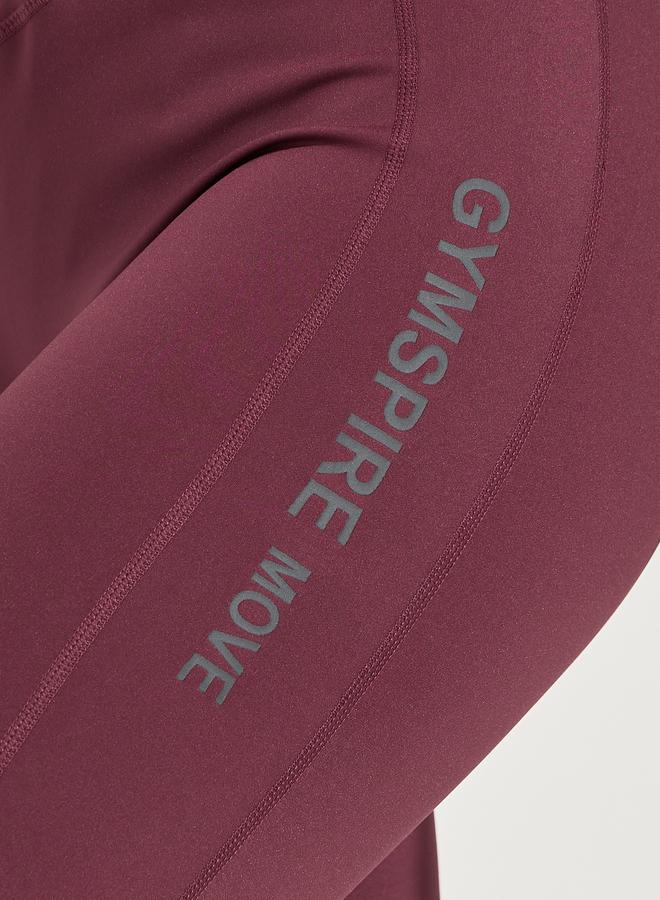 ستايلي اكتيف ليقنز مطبع بكتابة جانبية مع تفاصيل درزات - Image 5