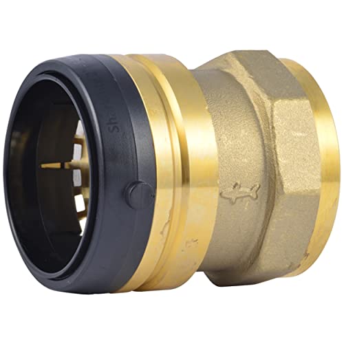 SharkBite 2 Inch FNPT Adapter, Push to Connect Brass Plumbing Fitting, PEX Pipe, Copper, CPVC, PE-RT, HDPE, UXL115450F - Image 1