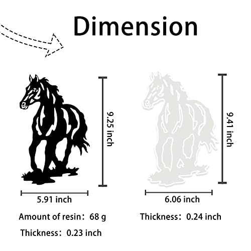 MUFUN Horse Resin Silicone Mold - Epoxy Casting for Wall Hanging Decoration, DIY Handmade Art Gift - Image 2