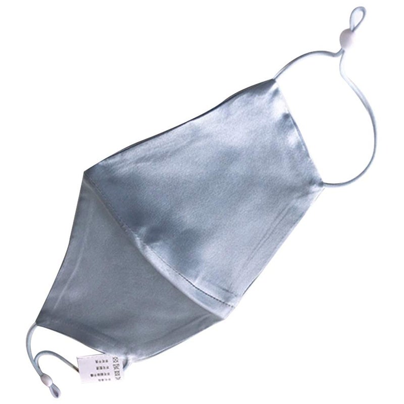 ROSEWARD 100 Mulberry Silk Face Mask with Filter Pocket Adjustable Ear Strap Blue