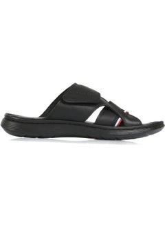 U.S. Polo Assn. نعال رجالية جلدية حقيقية سوداء بقلب تشريحي  - Image 2