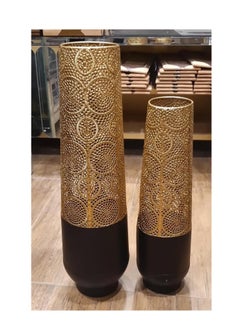 Decorhills DECORHILLS 1Pcs High Decorative Black and Gold Metal Floor Vase | Elegant Home Décor Vase | Vase for Home Decoration  - Image 2
