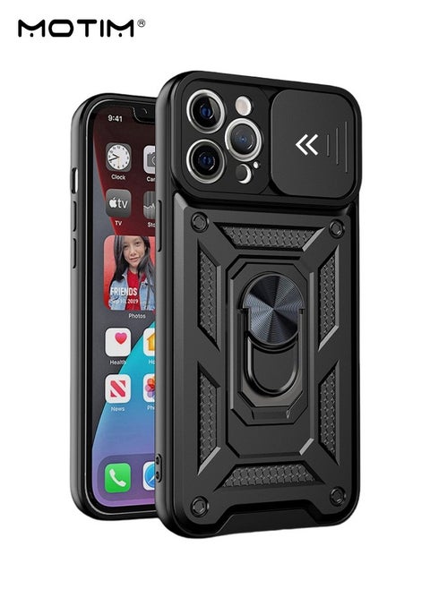 iPhone 14 Pro Case, Armor Cover with Slide Camera Cover, Phone Case for iPhone 14 Pro with Magnetic Car Mount Holder, Top Grade Heavy Duty Protective Kickstand