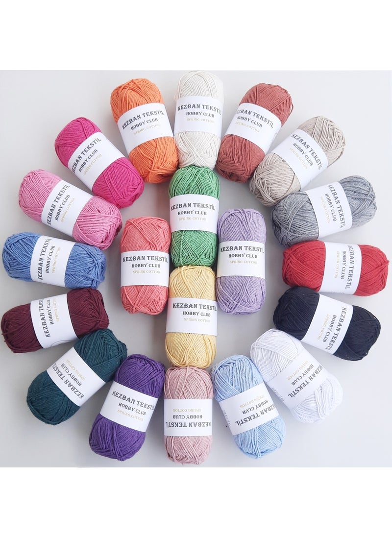 TıkTık AL TıkTık BUY 100% Cotton Punch and Amigurumi Yarn Set 20 Pieces 