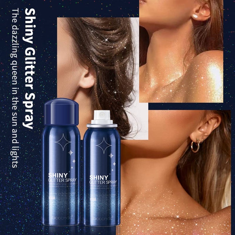MEICOLY Body Glitter Spray,Silver Glitter Hairspray for Music Festival Rave,2.1Oz Shimmer Waterproof Quick-Drying Sparkle Glitter Spray for Hair and Body,Clothing,Nightclub Shiny Glitter,Prom,Party - Image 4