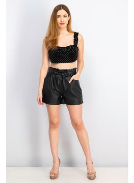 Miss Selfridge Women Petite Polka Dots Sleeveless Tank Top, Black  - Image 3