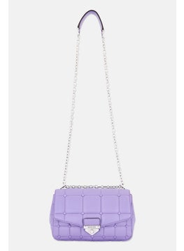 Michael Kors Women Quilted Cross Body Bag 16 H x 25 L x 8 W cm, Purple  - Image 1