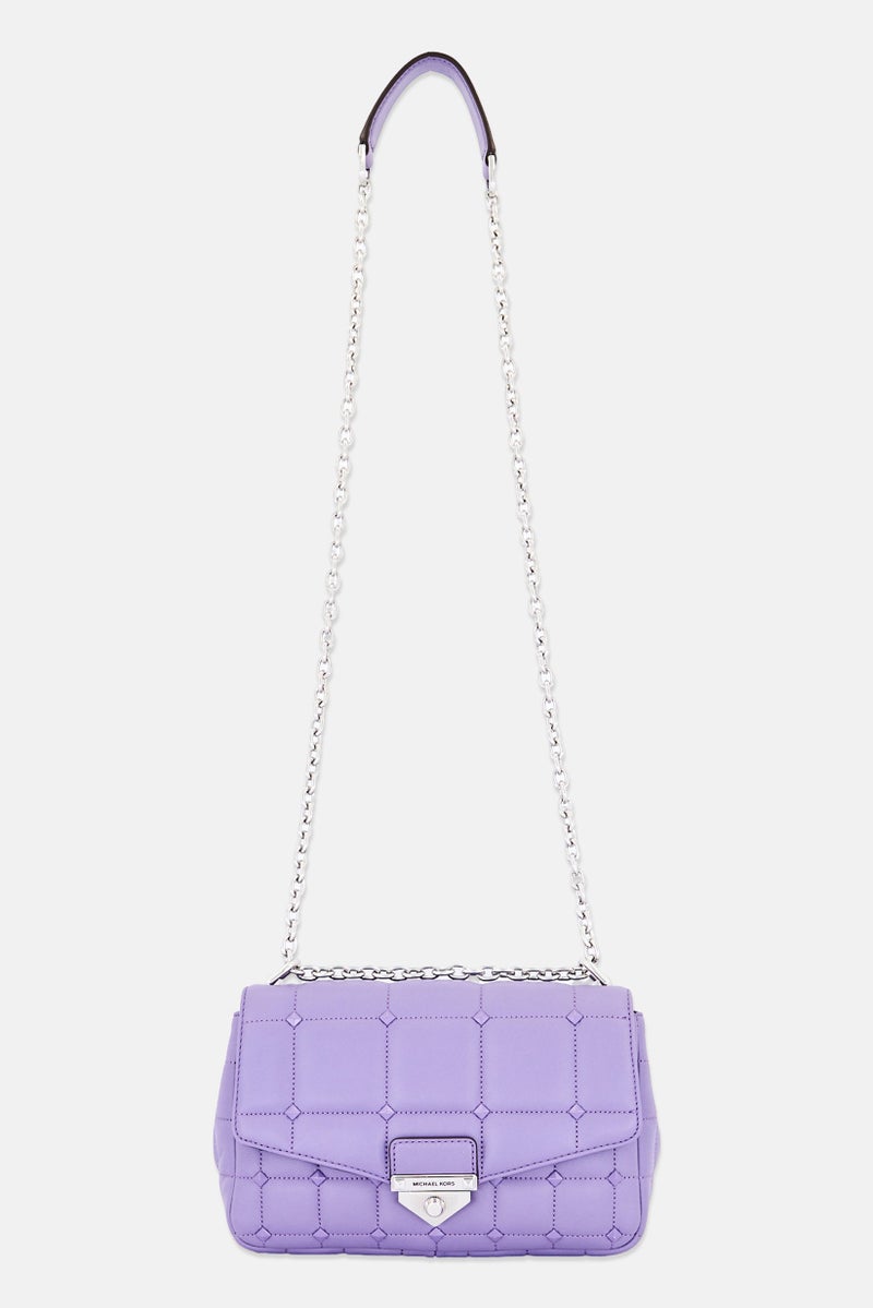 Michael Kors Women Quilted Cross Body Bag 16 H x 25 L x 8 W cm, Purple  - Image 1
