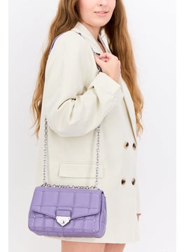 Michael Kors Women Quilted Cross Body Bag 16 H x 25 L x 8 W cm, Purple  - Image 2