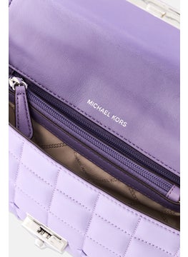 Michael Kors Women Quilted Cross Body Bag 16 H x 25 L x 8 W cm, Purple  - Image 4