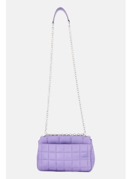 Michael Kors Women Quilted Cross Body Bag 16 H x 25 L x 8 W cm, Purple  - Image 3