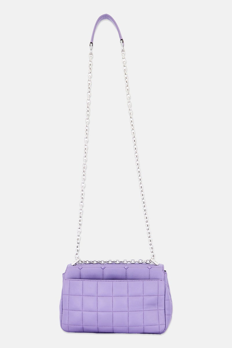 Michael Kors Women Quilted Cross Body Bag 16 H x 25 L x 8 W cm, Purple  - Image 3