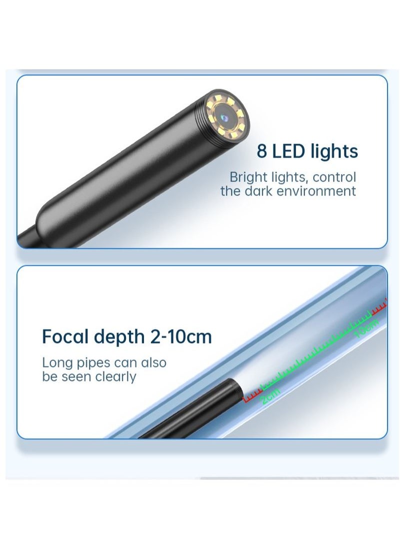كاميرا فحص 1080P HD - مع شهادة IP67 المقاومة للماء ، واتصال WiFi لنظام Android / iOS ، وكاميرا LED Borescope قابلة للتعديل (3m)