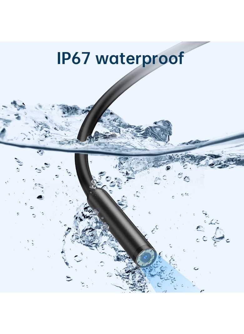 كاميرا فحص 1080P HD - مع شهادة IP67 المقاومة للماء ، واتصال WiFi لنظام Android / iOS ، وكاميرا LED Borescope قابلة للتعديل (3m)
