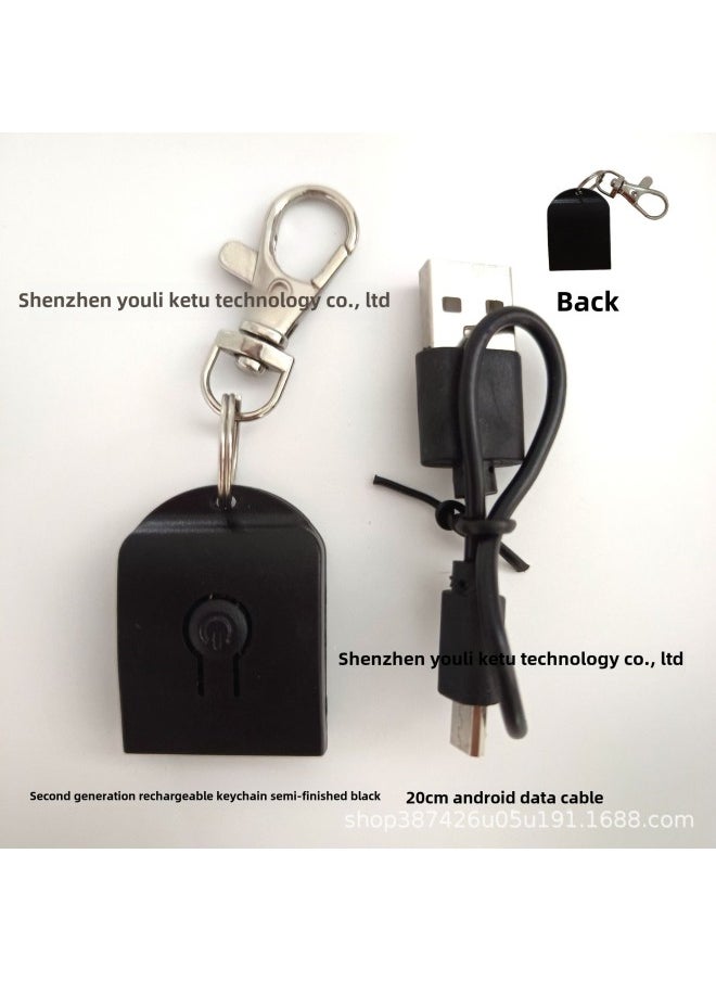 Generic Charging Keychain LED Light Colorful Light Source Key Decoration Independent Research And Development Direct Sales-Color:Second Generation-black Rechargeable Semi-finished Products (1 Lamp Bead, 55HA Battery)  - Image 1