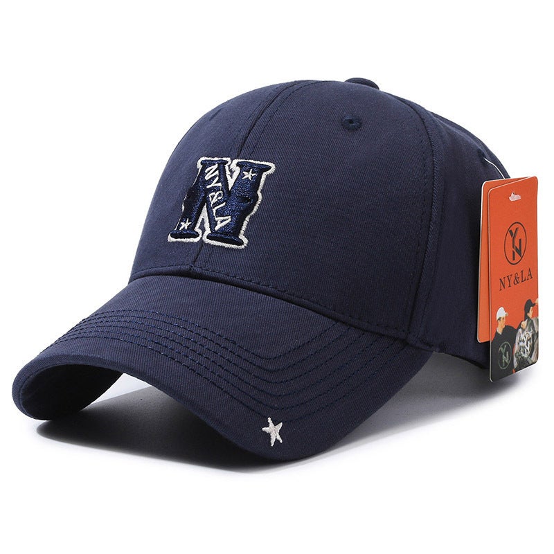 N Logo Cap Unisex Star Brim Sun Protection Fashion Sports Hat Cotton - Image 1