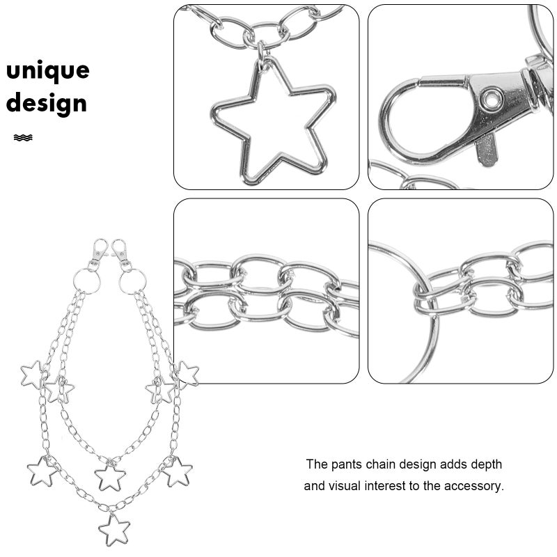 Jeans Pants Chain Belt Chain Double Layer Trousers Chain Wallet Chain for Women - Image 4