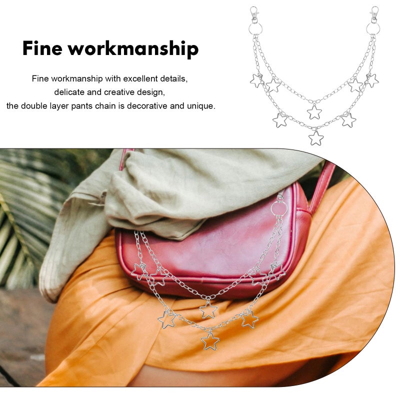 Jeans Pants Chain Belt Chain Double Layer Trousers Chain Wallet Chain for Women - Image 2