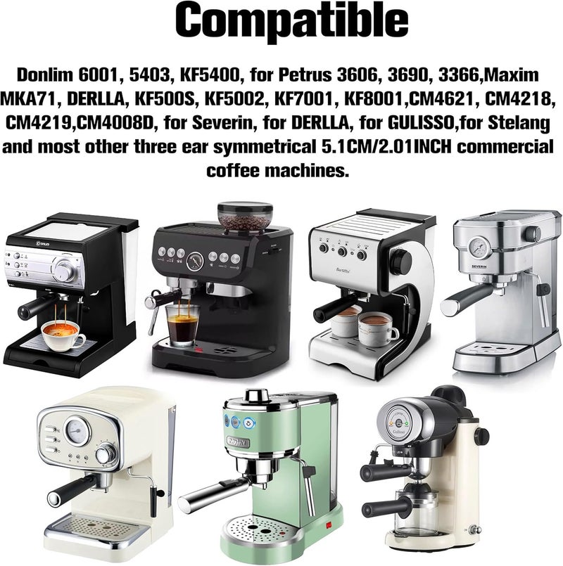 BuleVina Coffee Espresso Machine Handle Replacement Parts, 3 Ears Cafe Bracket Handle Portafilter Filter Basket for Lidl Silvercrest CM4621 CM4218 KF5002 KF500S Barista with FILTER VASKET - Image 3