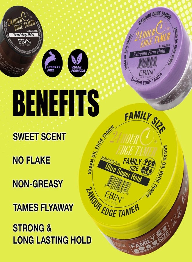 إيبن نيويورك إيبين نيويورك، مثبت حواف الشعر يدوم 24 ساعة، ثبات فائق، 8.25 أونصة - لا يتقشر، لا يترك أي بقايا بيضاء، يمنح لمعانًا وملمسًا ناعمًا مع زيت الأرغان وزيت الخروع - Image 4