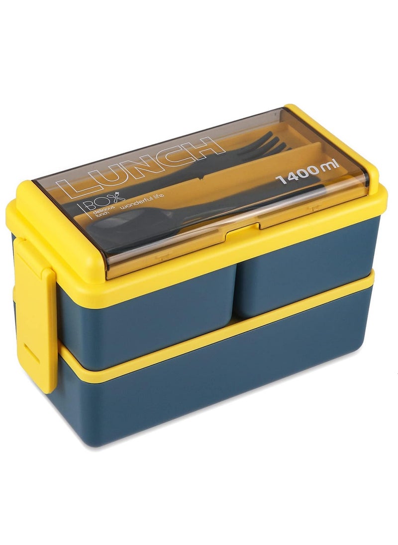 Generic Bento Box Adult Lunch Box,49OZ Leakproof Eco-Friendly Stackable Bento Lunch Box Meal Prep for Dining Out, Work, Picnic, School  - Image 1