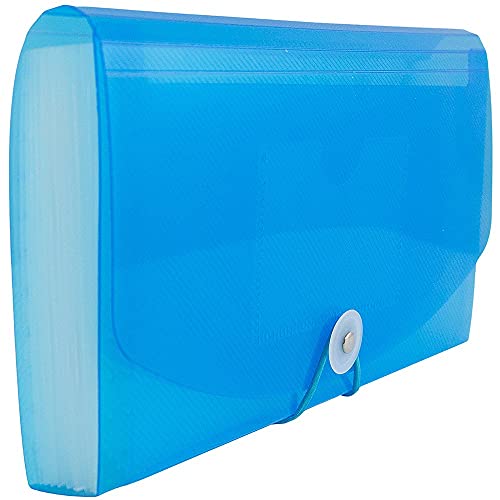 JAM PAPER Accordion Folders - 13 Pocket Plastic Expanding File - Check Size - 5 x 10 1/2 - Blue - Sold Individually - Image 2