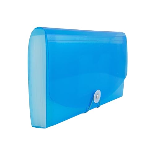 JAM PAPER Accordion Folders - 13 Pocket Plastic Expanding File - Check Size - 5 x 10 1/2 - Blue - Sold Individually - Image 4