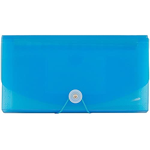 JAM PAPER Accordion Folders - 13 Pocket Plastic Expanding File - Check Size - 5 x 10 1/2 - Blue - Sold Individually - Image 3