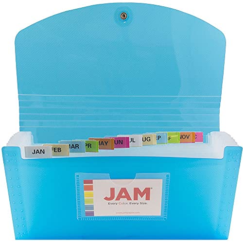 JAM PAPER Accordion Folders - 13 Pocket Plastic Expanding File - Check Size - 5 x 10 1/2 - Blue - Sold Individually - Image 5
