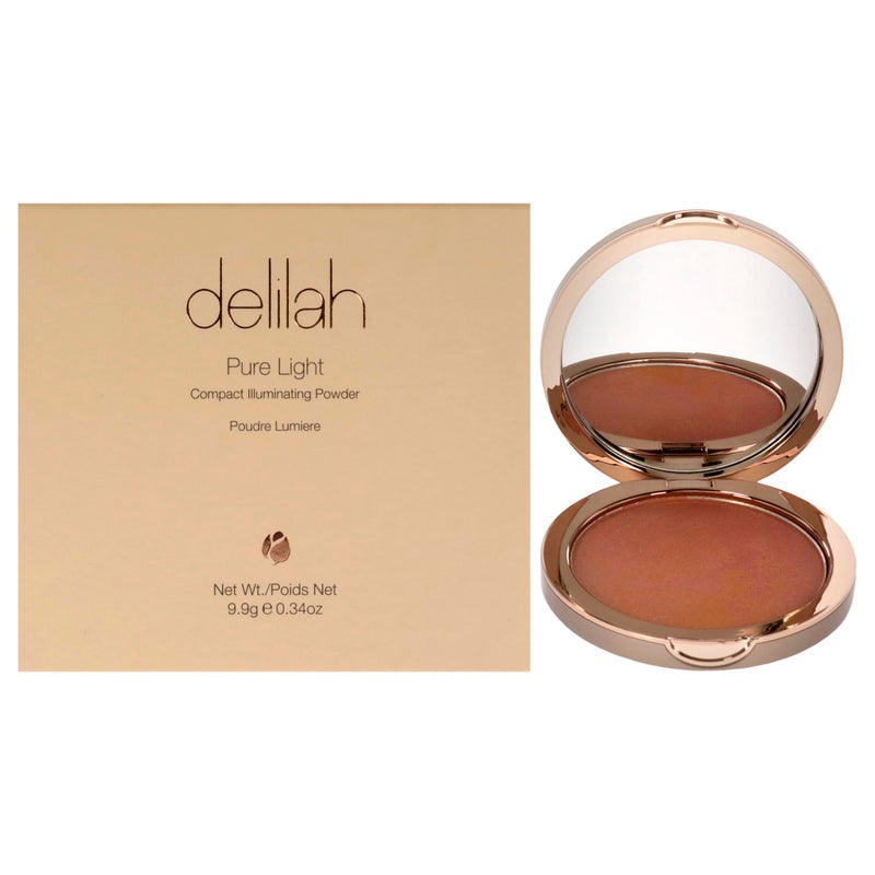 delilah Pure Light Compact Illuminating Powder Lustre Lightweight Long Lasting Loose Setting Powder Face Makeup For Brightening And Radiant Finish Light Coverage VeganCruelty Free034 oz