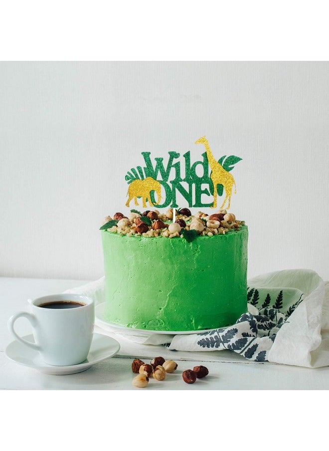 Confetti Wild One Birthday Cake Topper - Unleash the Untamed Spirit with our Wild One Birthday Cake Topper - Let Jungle Safari Animals Roar and Giraffes Graze on your Cake!  - Image 2