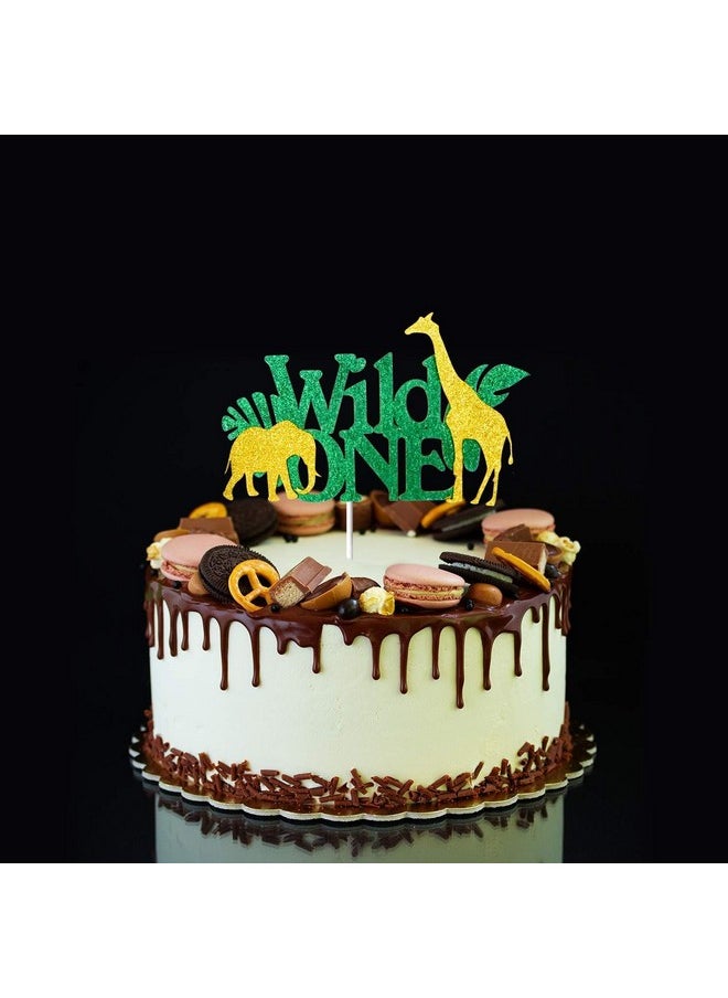 Confetti Wild One Birthday Cake Topper - Unleash the Untamed Spirit with our Wild One Birthday Cake Topper - Let Jungle Safari Animals Roar and Giraffes Graze on your Cake!  - Image 3