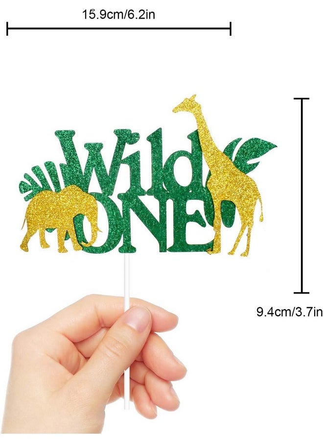 Confetti Wild One Birthday Cake Topper - Unleash the Untamed Spirit with our Wild One Birthday Cake Topper - Let Jungle Safari Animals Roar and Giraffes Graze on your Cake!  - Image 4