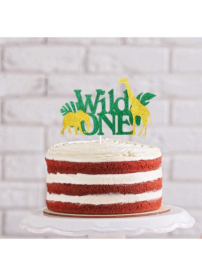 Confetti Wild One Birthday Cake Topper - Unleash the Untamed Spirit with our Wild One Birthday Cake Topper - Let Jungle Safari Animals Roar and Giraffes Graze on your Cake!  - Image 5