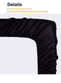 Arabest 4-Piece Breathable Bedding Set - Hypoallergenic Microfiber Bed Sheet & Fitted Sheet with Pillowcases | Solid Black 160x230cm | Hotel-Grade Bed Linens for Home, Rental & Hospitality Use  - Image 3