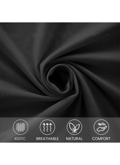 Arabest 4-Piece Breathable Bedding Set - Hypoallergenic Microfiber Bed Sheet & Fitted Sheet with Pillowcases | Solid Black 160x230cm | Hotel-Grade Bed Linens for Home, Rental & Hospitality Use  - Image 4