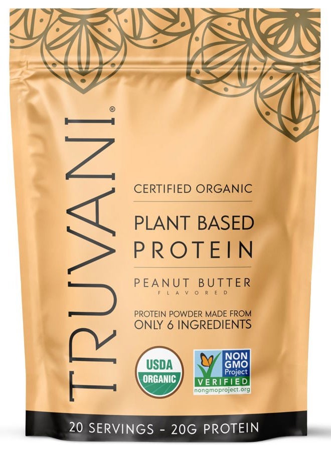 Truvani Vegan Pea Protein Powder | Peanut Butter | 20g Organic Plant Based Protein | 20 Servings | Keto | Gluten & Dairy Free | Low Carb | No Added Sugar - Image 1
