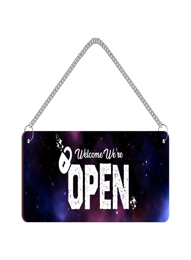 Blue Finch Double Sided Open Close Hanging Board For Shop With Stainless Steel hanging chain - Image 2