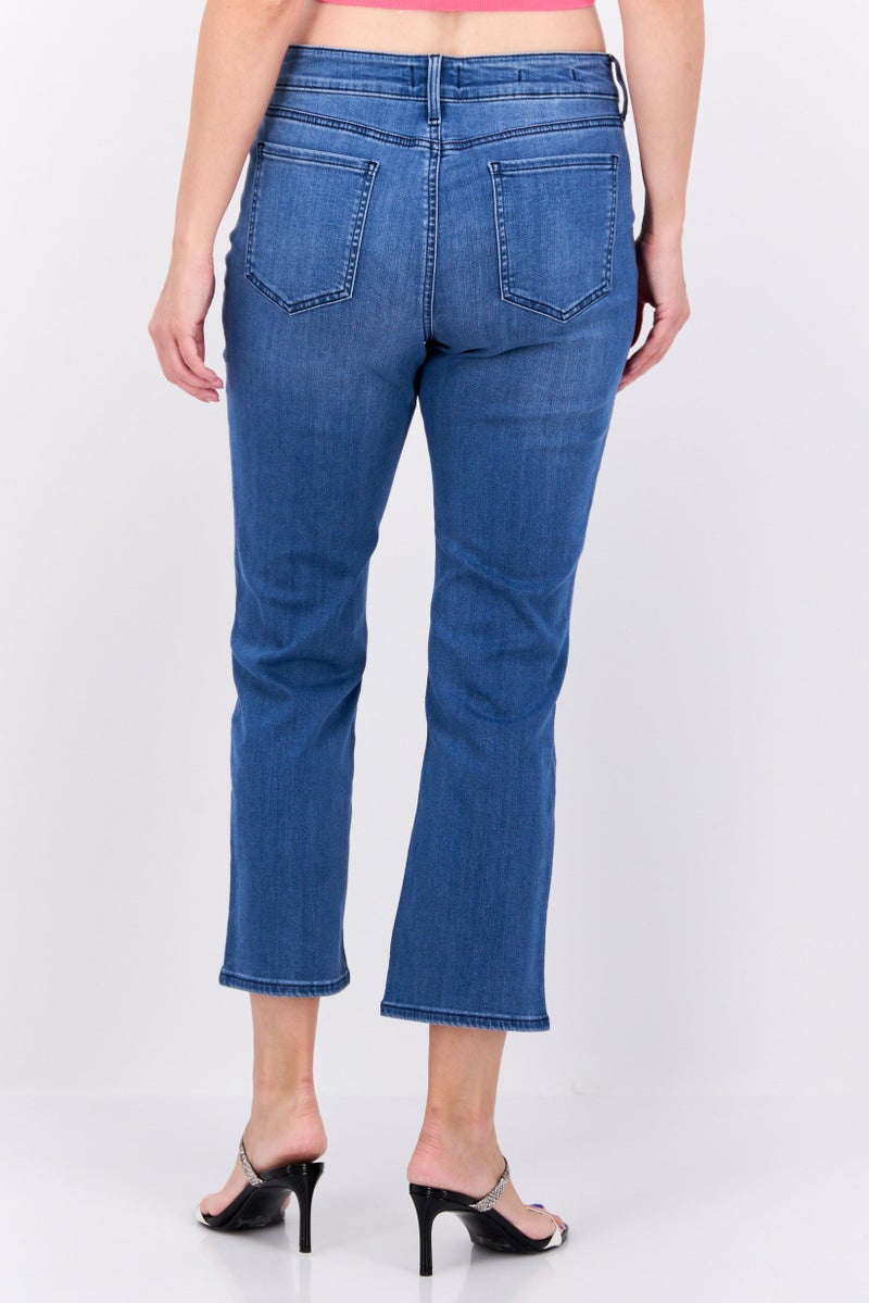 NYDJ Women Straight Fit Washed Stretchable Denim, Blue - Image 3