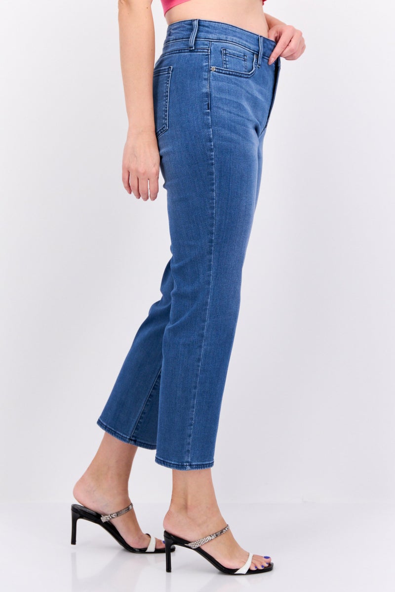NYDJ Women Straight Fit Washed Stretchable Denim, Blue - Image 2